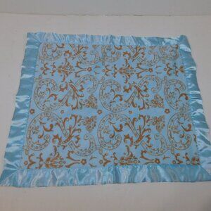 Blankets Beyond Blue Brown Paisley Plush Satin Baby Security Blanket Lovey Nunu